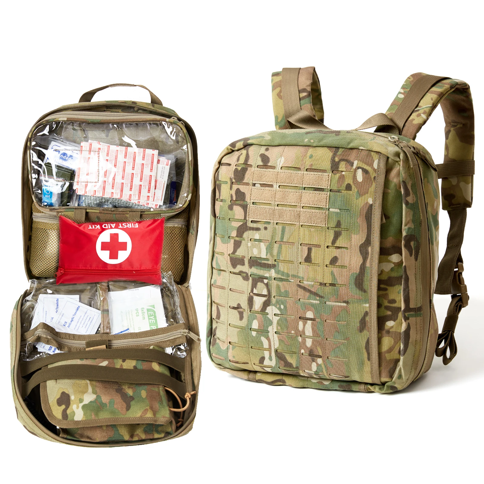 

Akmax All Purpose Military EMT Individual First Aid Kits (IFAK) Backpack System, for Home or Outdoor Survival Emergency