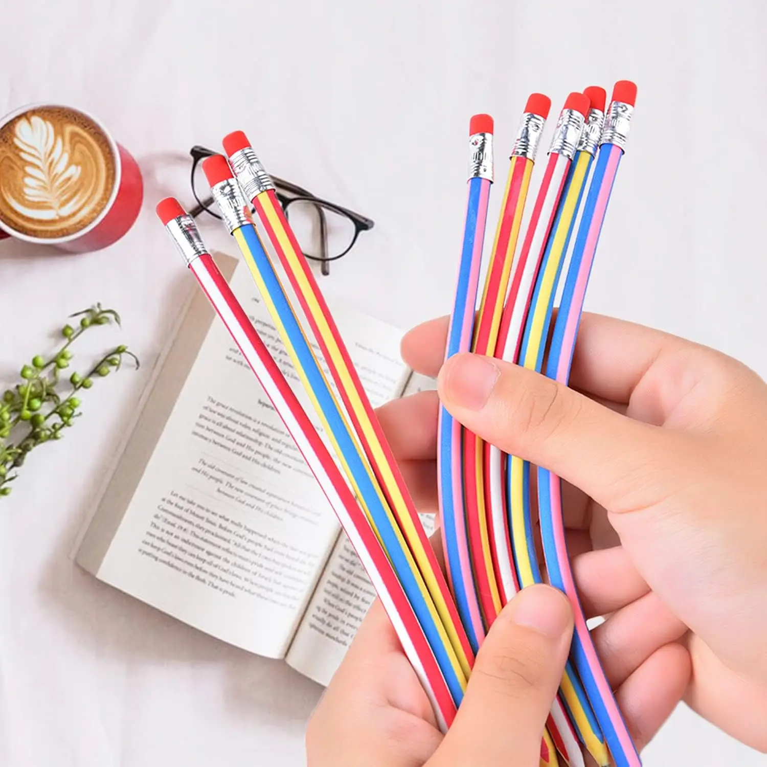 40 Pieces Kids Pencils Bulk Flexible Soft Pencil Color Soft Pencils with Eraser for Kids Students Gift School Supplies 6