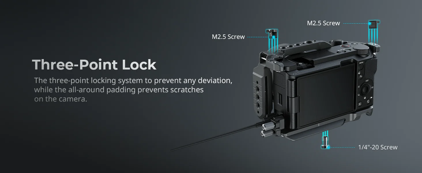 SmallRig ZV-E10 II Kamerakäfig HawkLock Schnellwechselkäfig-Set für Sony ZV-E10 II mit Arca-Swiss Schnellwechselplatte 4949 – Detail 4