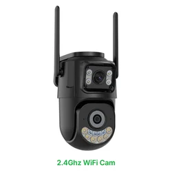 Dual Lens 4K 8MP HD Outdoor Wifi PTZ Camera with Auto Tracking and Security Protection - 2.4Ghz WiFi Cam