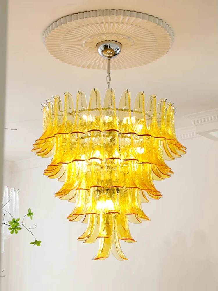 Trendy French Series Glass Art Dimmable LED Chandelier Hanging Lamp Suspension Luminaire for Living Room led chandelier ceiling chandelier led pendant light