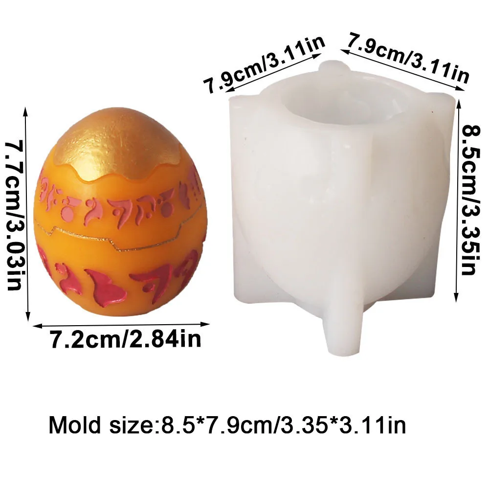 Osterei Malerei Gips Kunst Silikonform Kneten Spaß Kerze Epoxidharz Form DIY handgemachte Ornamente Geschenk Haushaltsgegenstände – Detail 8