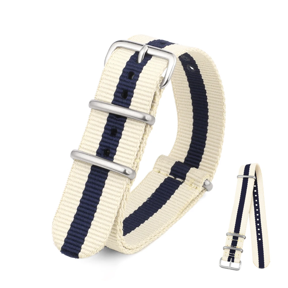 Nylon Woven Canvas Watchband with Steel Needle Buckle