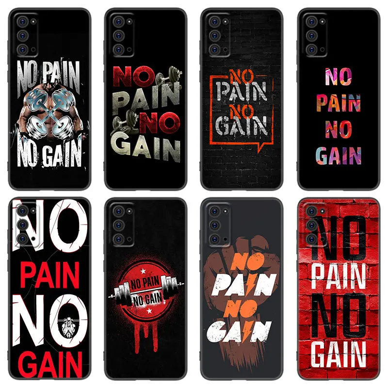No Pain No Gain Palestra Fitness Cassa Del Telefono Per Samsung M30 M31 S Nota 10 Lite 20 Ultra M11 M12 M13 M21 M32 M51 M52 J2 Pro J4 J6 J8