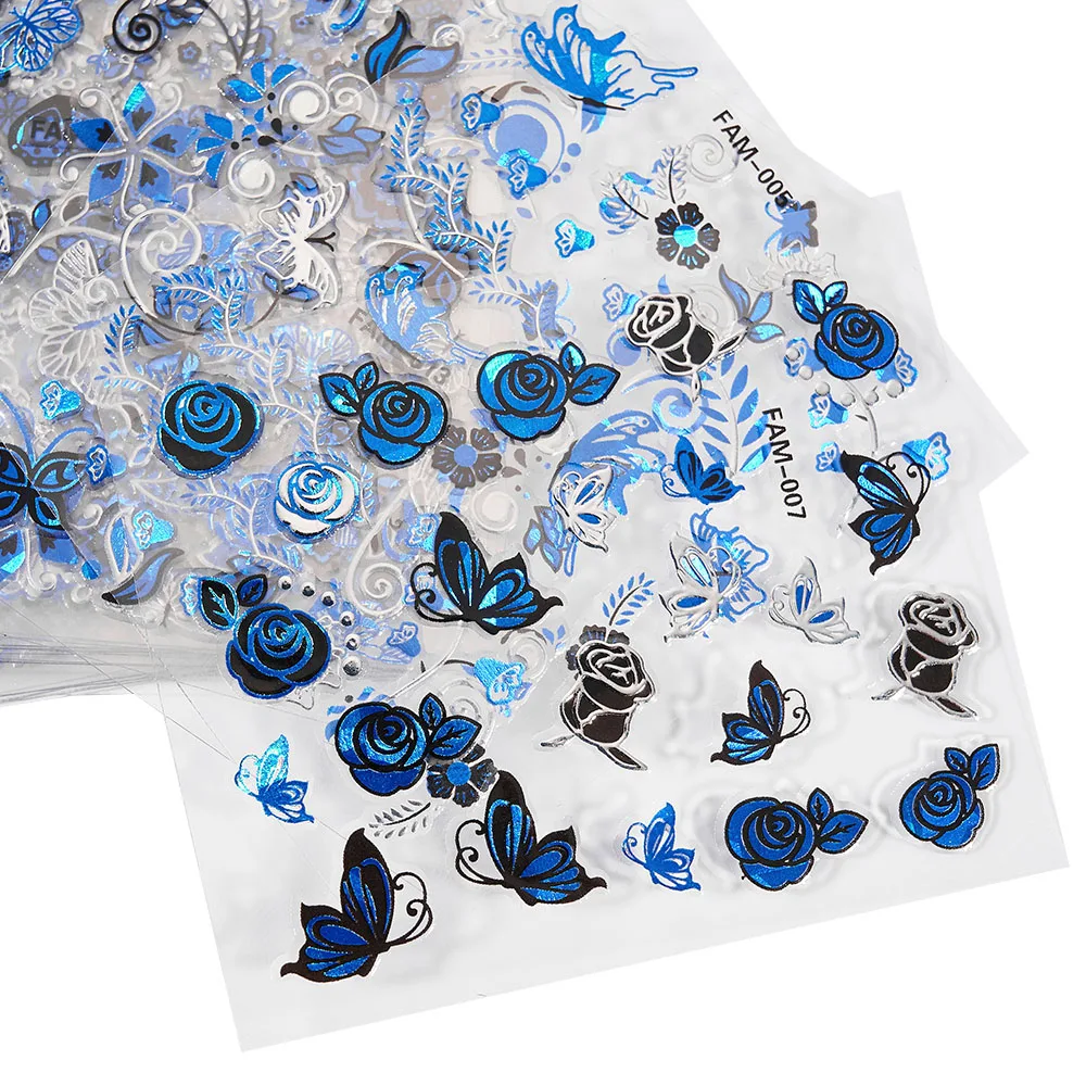 

30 Sheets Butterfly 3D Nail Art Stickers Colorful Butterfly Charms Bronzing Self-Adhesive Nail Decals for Girl DIY Nails Design