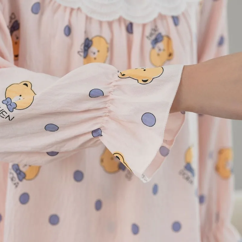 2024 New Women's Thin Long-Sleeved Pajamas Set Large Size Casual Homewear Suit Spring Autumn Female Sweet Slipover Sleepwear