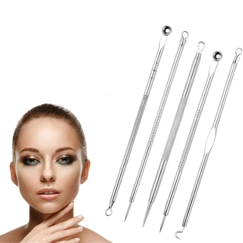 5Pcs/Lot stainless beauty blackhead comedone acne pimple blemish extractor remover needles makeup sets professional makeup set makeup kit