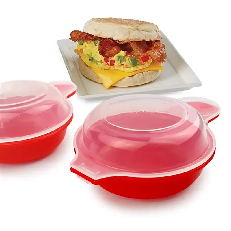 Egg Cooker 2pcs Easy Microwave Egg Cooker Egg Hamburg Omelet Making Tool PP Manual Burger Press Burger Making Tool Hamburger Pattie
