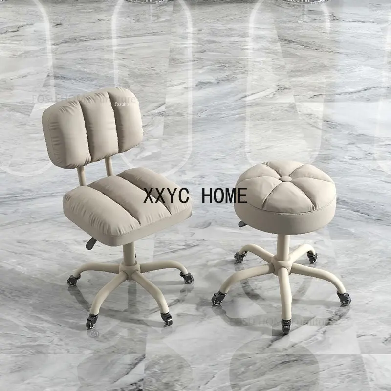

Simple Backrest Barber Chairs Nordic Salon Furniture Beauty Salon Professional Chair Home Rotating Lifting Makeup Manicure Stool