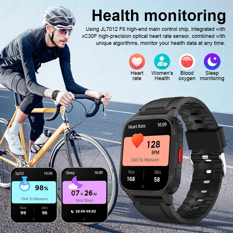 LIGE  Ʈ ġ  ȭ Ʈ ġ, 120 +  , ȵ̵ iOS, 1.95 ġ HD ũ м, IP68 