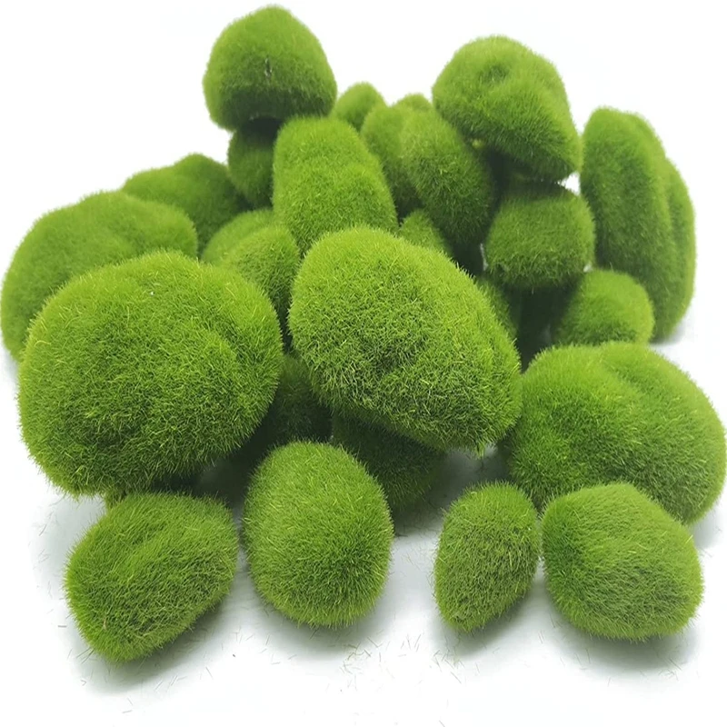 Green Artificial Moss Stone Decoration for Garden Fake Moss Ball Home/Office Wall Plant Panel Yard Paths Flower Pots Stone Decor garden decoration artificial moss rocks