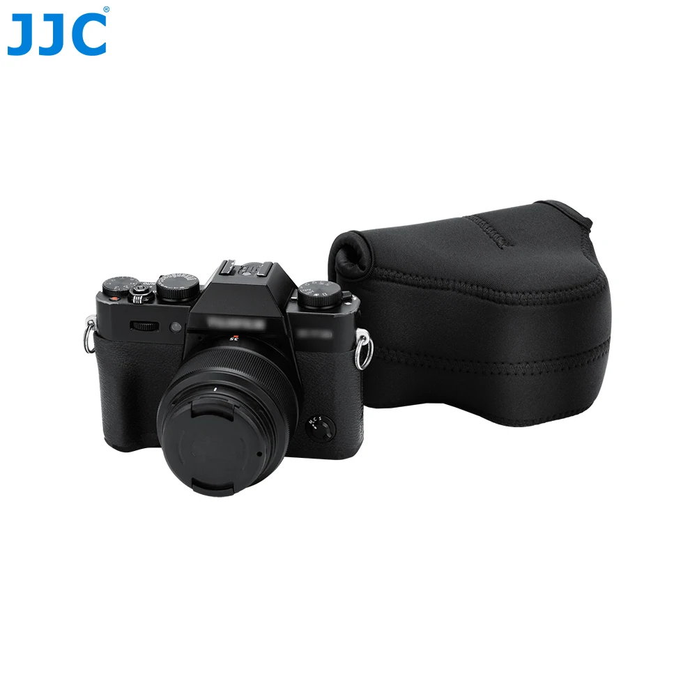 JJC 부드러운 네오프렌 카메라 파우치 컴팩트 가방,  ZV-E10 A6500, A6400, A6300, A6100, A6000 용, 분실 방지 내부 스트랩 보호대