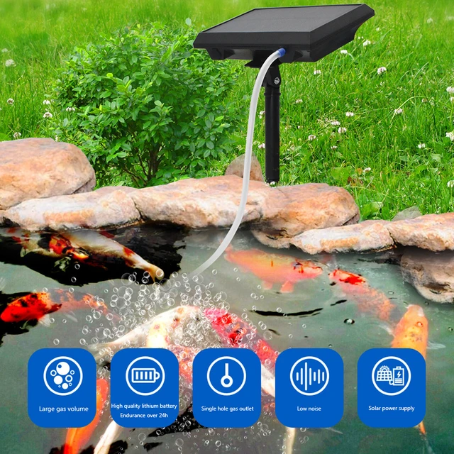 Sfebdcacacc09481e880407143d8613e55.jpg Solar Powered Oxygen Pump Aerator Outdoor Indoor Aquatic Fishing Oxygenator Set Aquatic Pet Supplies Accessories