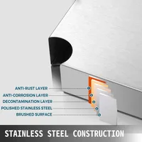 Stainless Steel Shelving 48x18.5 Inch 5 Tier Adjustable Shelf Storage Unit Stainless Steel Heavy Duty Shelving for Kitchen 2