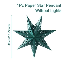 Elegant Christmas Star Hanging Pendant - Festive Window Decoration for Home, Paper Lampshade Holiday Decor 2024 (45cm  green)