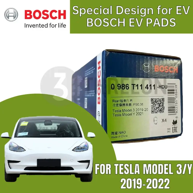 

【NEW ARRIVAL】Genuine BOSCH Front Brake Pad For TESLA Model 3 Model Y 2019-2022 0986T11350 800824200A Special Design for Heavy EV