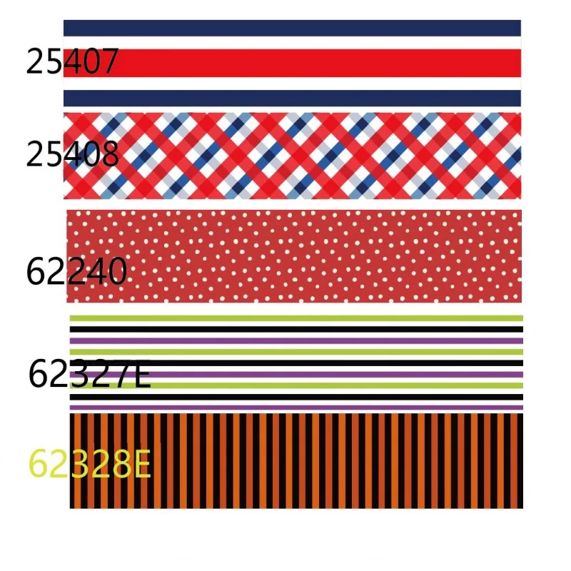 

10yards Stripe and Dot Pattern Printed Grosgrain Ribbon for Holiday Decoration Hairbows Holiday Sewing Accessories DIY