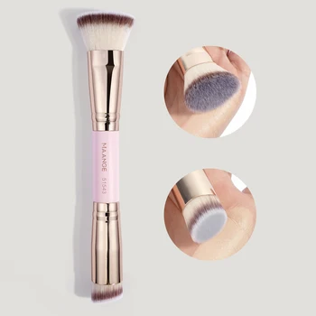 MAANGE 1pc Double Head Foundation Brush Contour Brush Multifunctional Makeup Brush Easy To Carry Soft Bristles 1