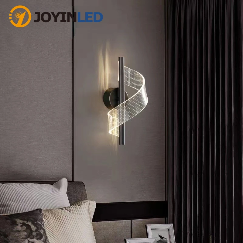 

Modern LED Spiral Wall Lamps Nordic Sconce Indoor Decor Light Living Bedroom Bedside Indoor Aisle Corridor Decoration Fixtures