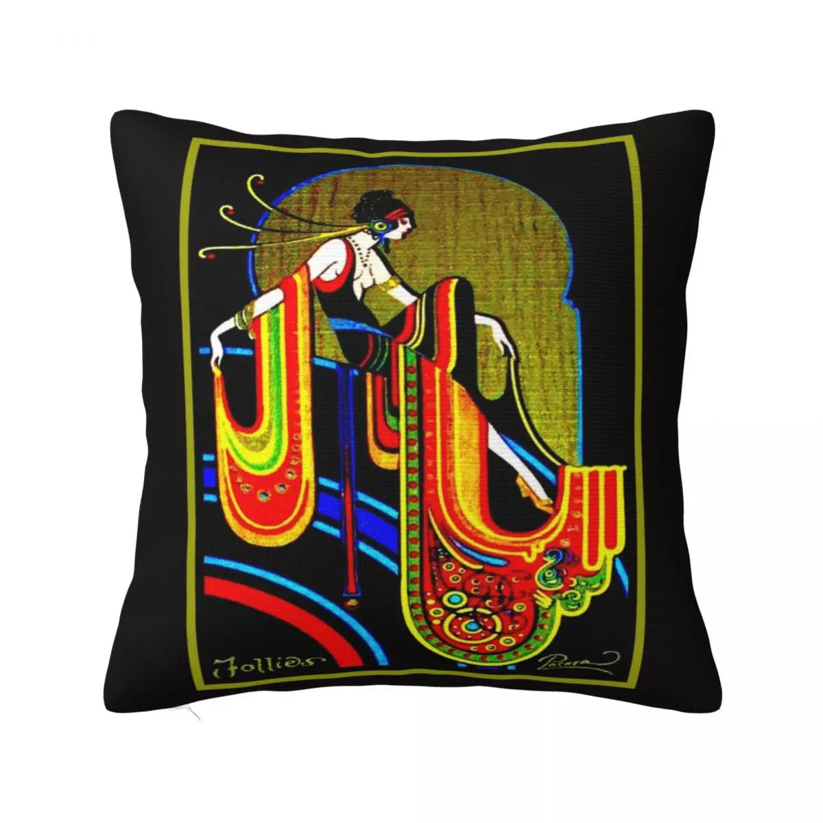 

FLAPPER : Vintage 1920 Art Deco Beautiful Print Throw Pillow Sofa Cushions Covers christmas cushions covers