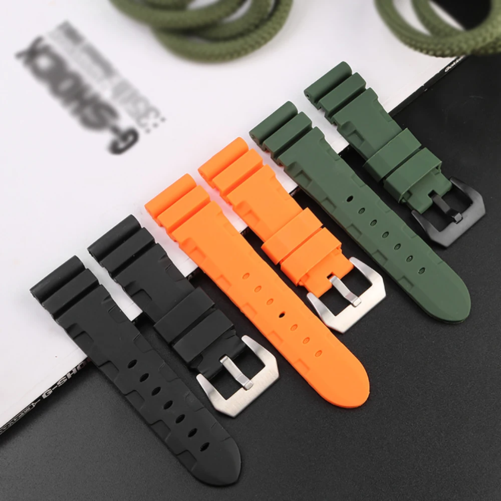 Silikonarmband für Panerai 24mm 26mm 20mm 22mm PAM441 PAM111 359 Universelles Armband für Herren und Damen Gummi-Sportuhrenband – Detail 1