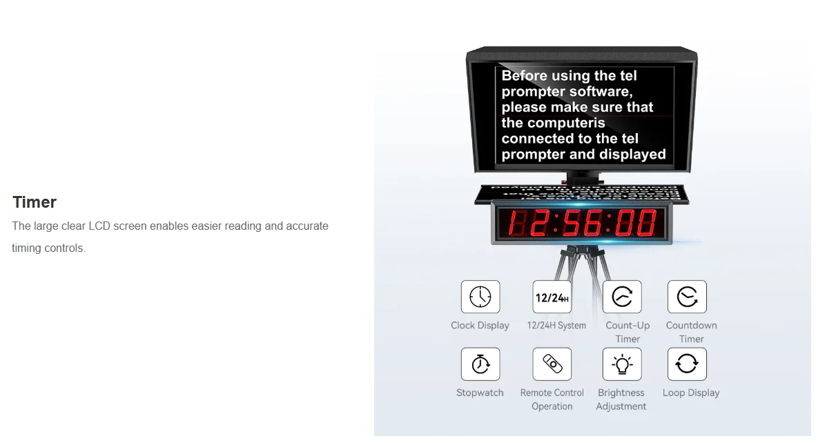 DT20-M Dual-Screen HDMI-compatible/3G-SDI High-Bright Teleprompter (20")