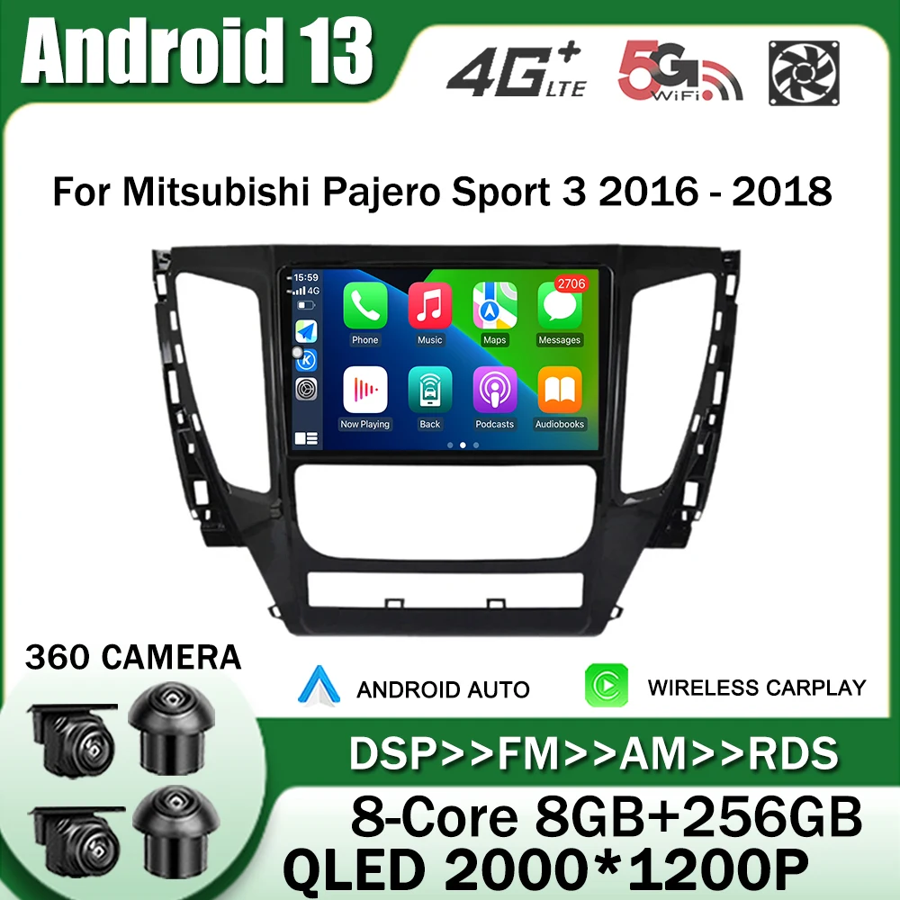 

Android 13 for Mitsubishi Pajero Sport 3 2016 - 2018 Car Radio Multimedia Video Player Auto Carplay GPS Navigation Stereo