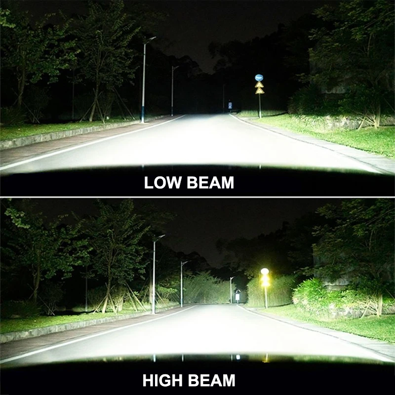 2pcs LED Headlight H4 Bulbs Projector Mini Lens Auto 100W Kit H4 LED Conversion High Beam Low Beam Turbo Fan For Car Light Lamp