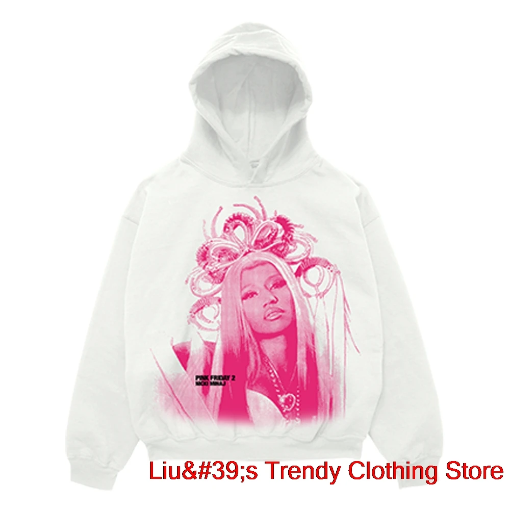 

Nicki Minaj PF2 Hoodie Pink Friday 2 Album Merch Women Men Fashion Casual Streetwear Top