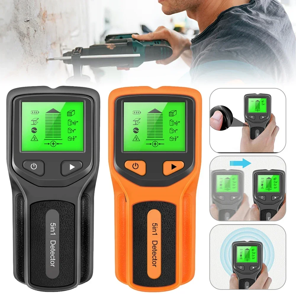 Cable Wood Stud Finder Scanner AC Wall Professional Wire Wall Electric Wires Metal 5-in-1 Handheld Detector Detection Finder