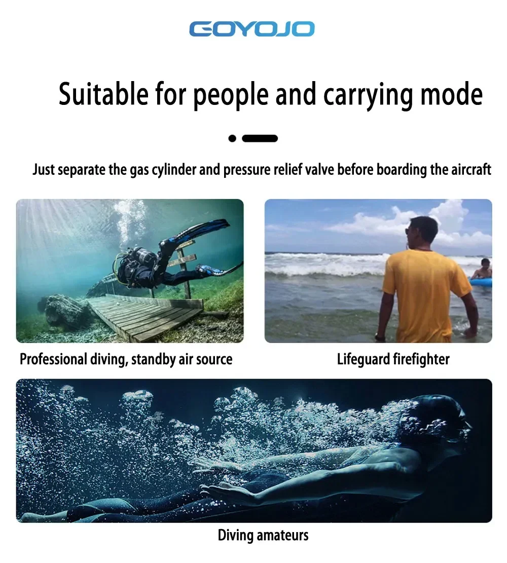 Mini Scuba Diving Tank with Snorkel Mask, Refillable Oxygen Cylinder, 1L Capacit