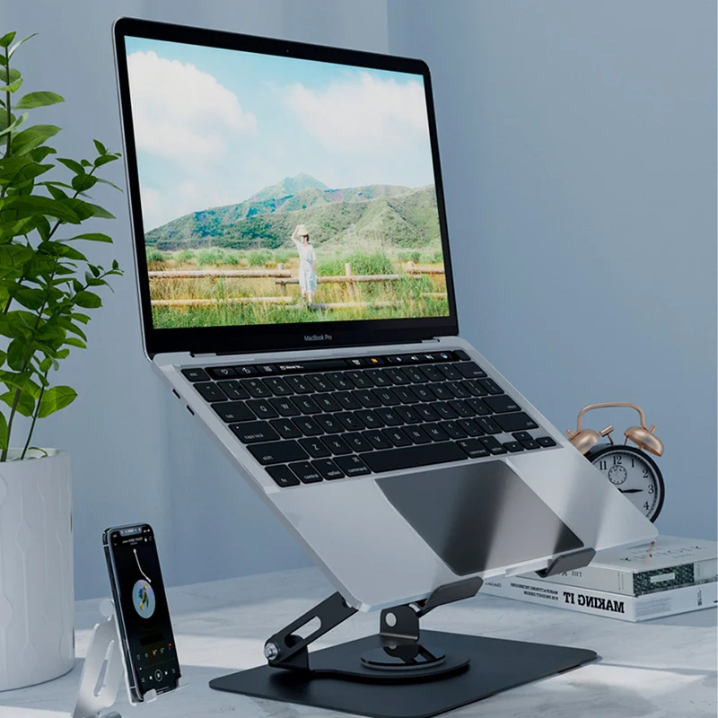 

OULYLAN Laptop Stand Aluminium Rotating 360 Tablet Bracket Holder Ipad Stands for Desks Portable Monitor Stand Adjustable