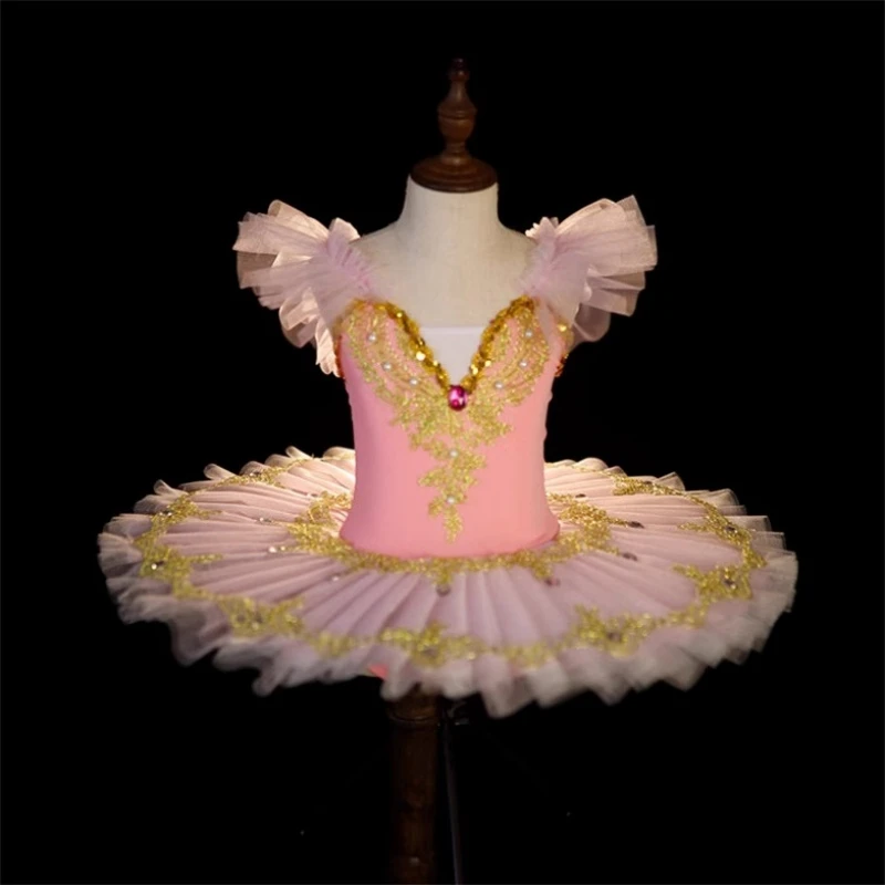 Ballet Tutu Dress Girls Dance Costumes Tutu Skirt Child Performance Ballerinas Pancake Tutu Kids Carnival Jazz Dance