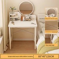 Table de maquillage pour petit appartement, chambre à coucher, rangement intégré, table de chevet, commode 2