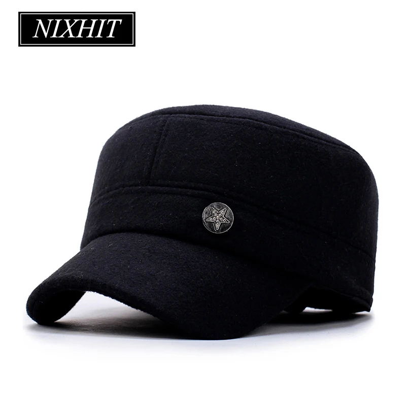 

NIXHIT Retro Winter Baseball Caps For Men Keep Warm Man's Cap Thick Windproof Ear Protection With Earflaps Riding Dad Hat A372