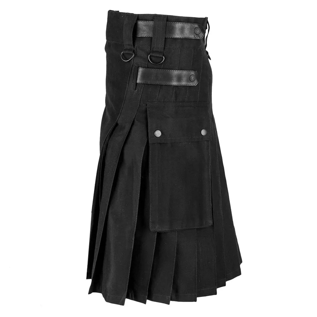

Mens Scotland Vintage Clothing Autumn Scottish Punk Mens Streetwear Skirt Pocket Gothic Casual Kilt New Fashion Skirts Kendo