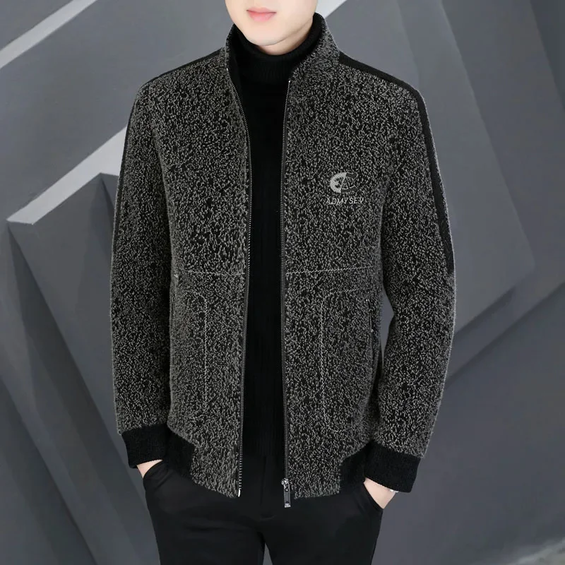 

2024 Winter Wool Blends Jackets Men Stand Collar Business Formal Coat Slim Fit Casual Social Overcoat Windbreaker Clothing