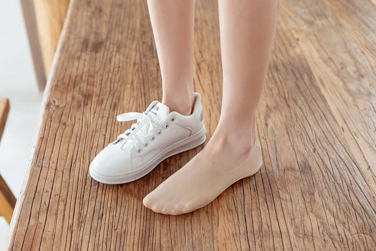 5 Paar Damen-Sockenpantoffeln, neue Eisseide, einfarbig, flache Mesh-Socken, unsichtbare, ultradünne, atmungsaktive Socken für Damen – Detail 4