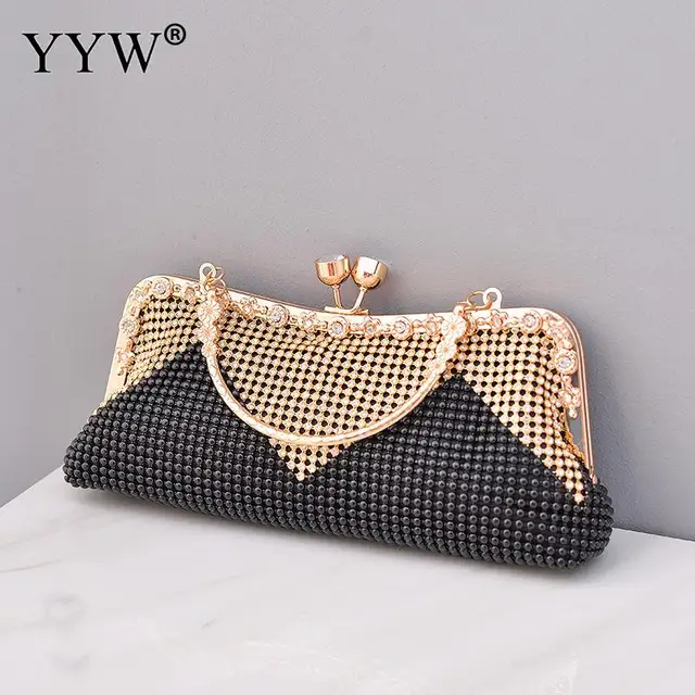 Women Evening Clutch Bag Diamond Clutch Female Silver Day Clutch Wedding Purse Party Banquet Black/Gold Bolsas Mujer 2019 black 2