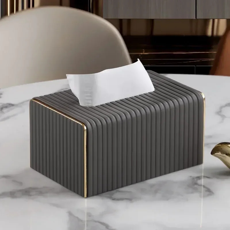Exquisite Streak European Style Leather Tissue Box, High Quality, Hotel, Living Room, Bathroom, Home Decor, New 6