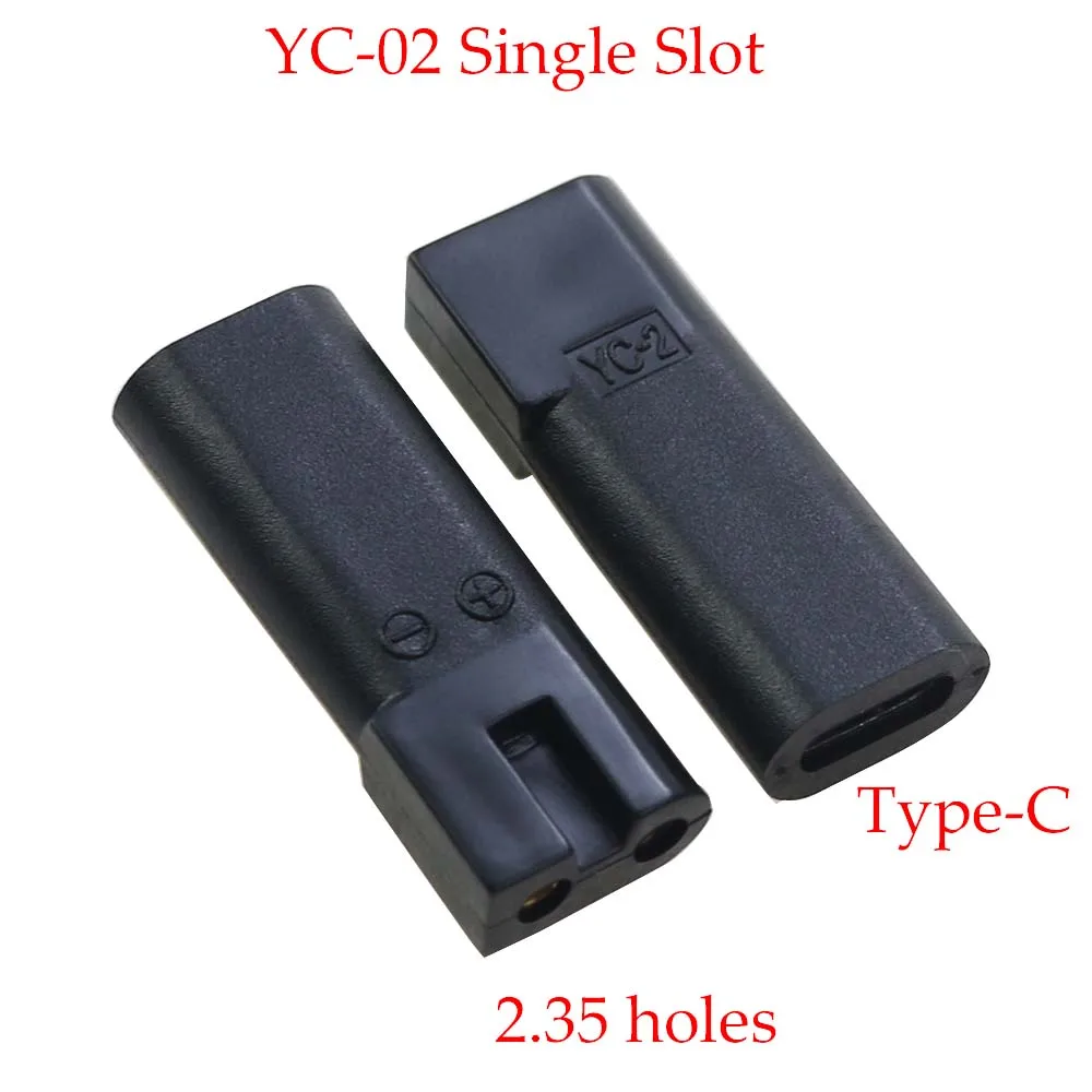 1Pcs USB Typ-C Buchse auf 2,35 1,8 Doppel Loch 2-Prong Lade Adapter Konverter Stecker für Rasierer Pentium Haar Clipper – Detail 4