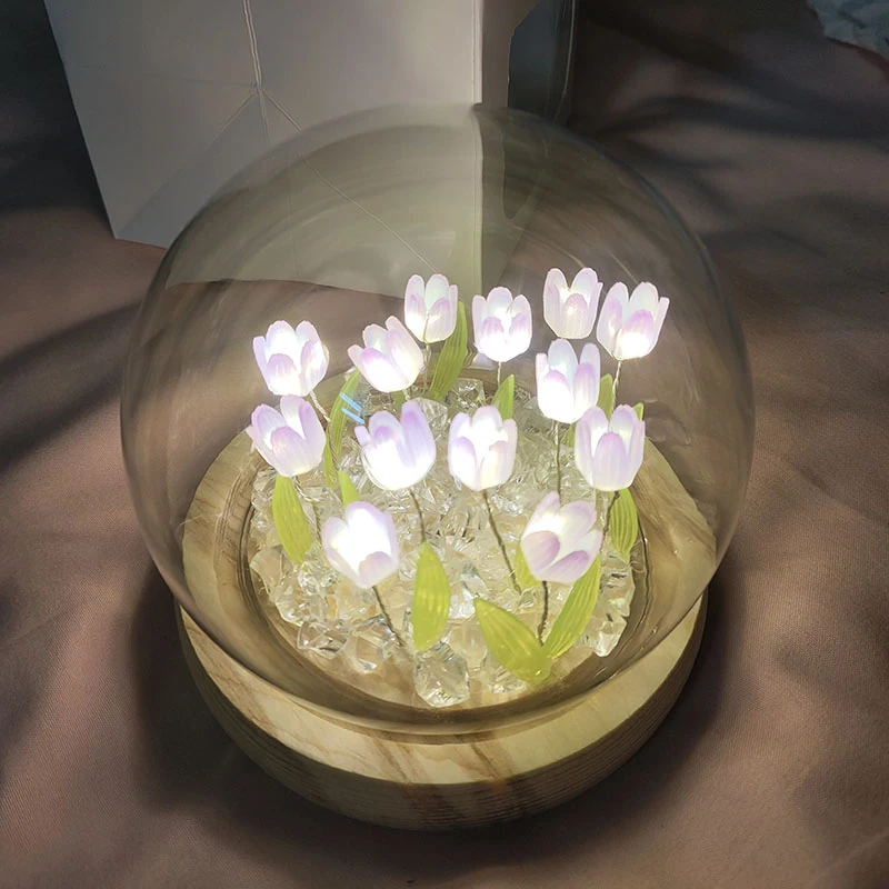 

Искусственный тюльпан, ночная лампа ручной работы, прикроватная лампа, фотолампа, рождественские подарки на день рождения