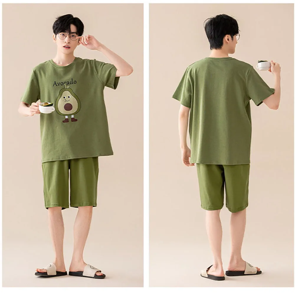 L-3XL 7A Anti Mite Antibacterial 100% Cotton Sleepwear Spring Summer Korean Style Cartoon Short Sets Loose Soft Thin Pajamas Set