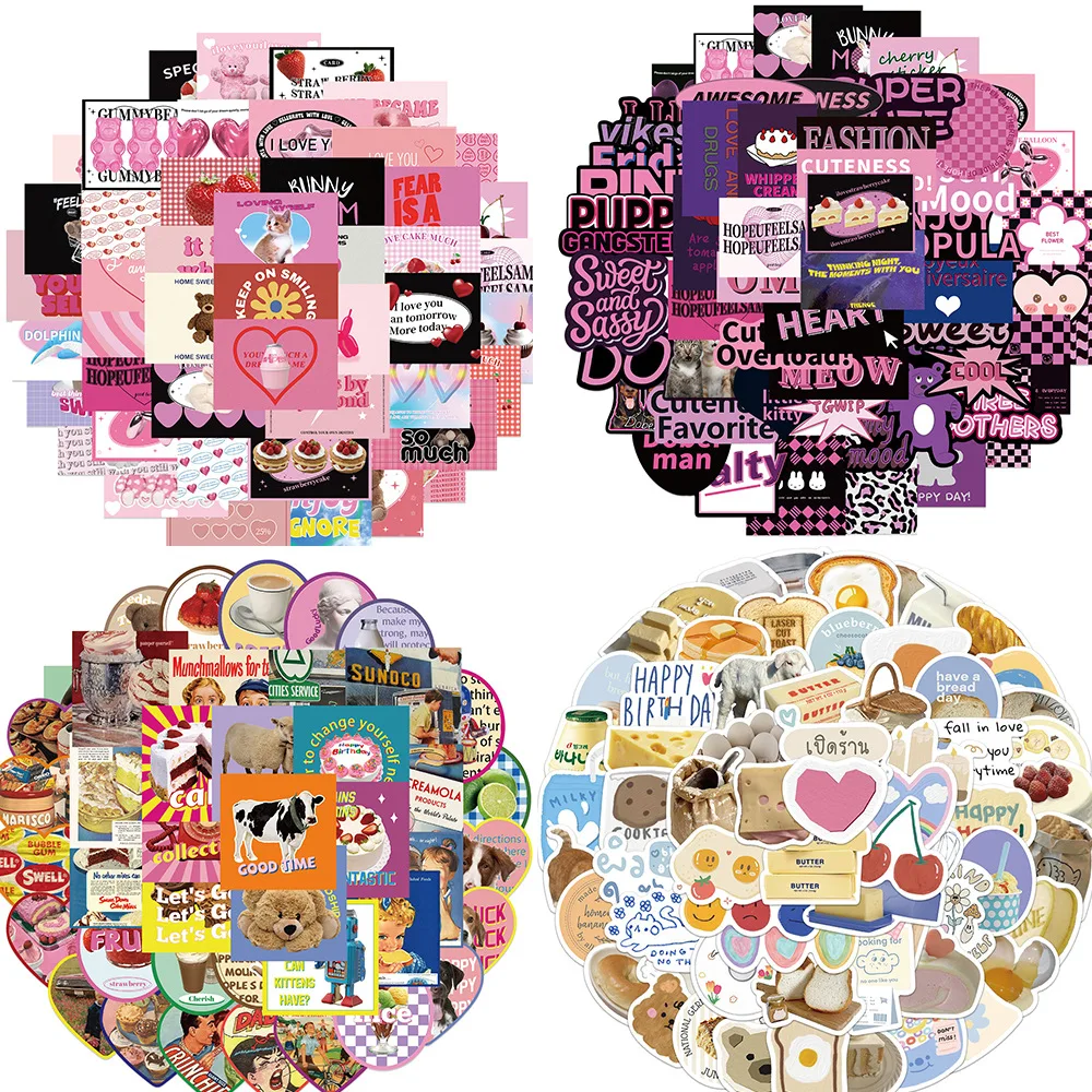 

50pcs Tags girl graffiti stickers for decorating luggage, guitar notebook, DIY waterproof stickers, popular wholesale stickers