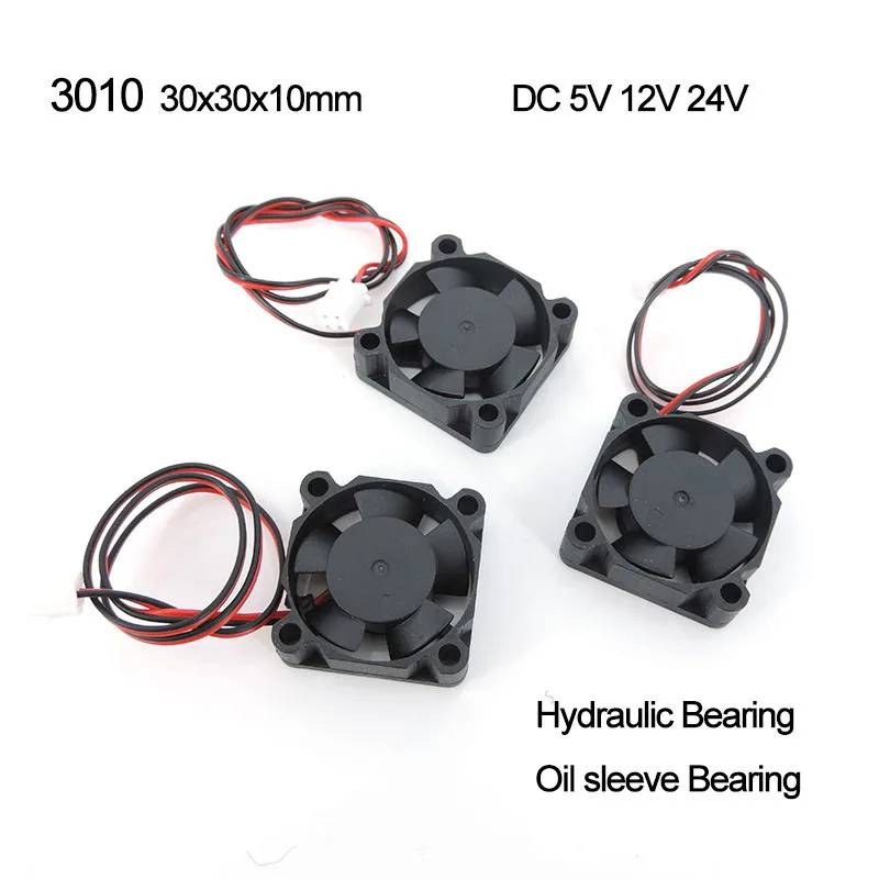DC 5V 12V 24V 3cm 3010 30MM 30*30*10MM Cooling Fan 3D Printer Fan Graphics Card oil sleeve Hydraulic Bearing 2pin wire E1 cooling fan 3d printer fan gaming cooling fan industrial cooling fan
