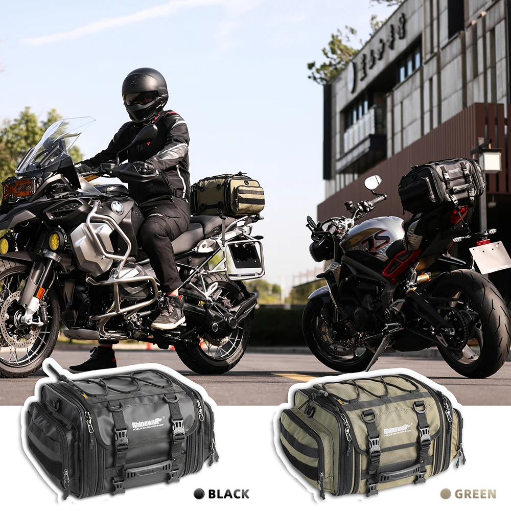 Rhinowalk Motorcycle Bag 26L Waterproof Motorcycle Travel Bag Large Capacity Rear Seat Tail Saddle Bag Outdoor Travel Luggage