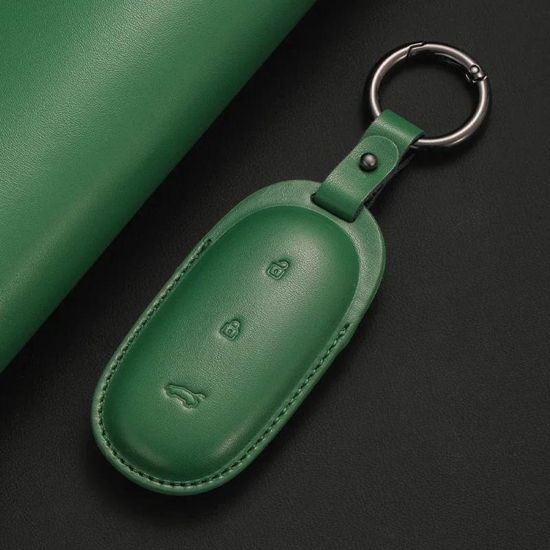 Leather remote control car key cover protection case for leading ideal Lixiang L7 L8 L9 one Li auto keychain