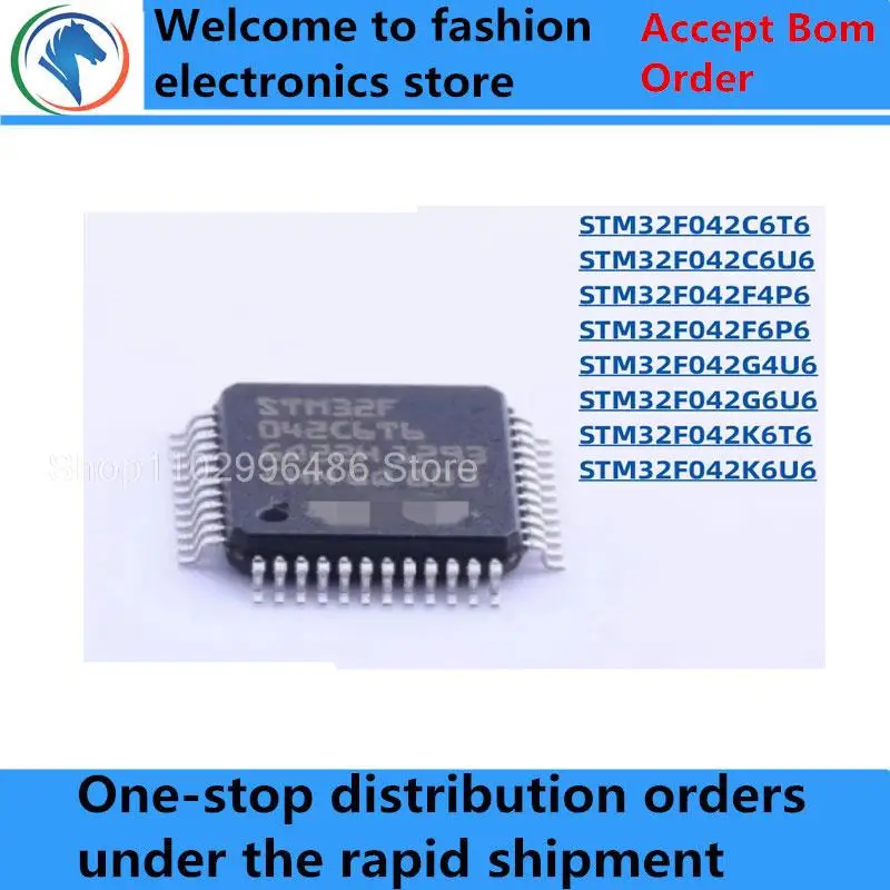 

100% New STM32F042C6T6 STM32F042C6U6 STM32F042F4P6 STM32F042F6P6 STM32F042G4U6 STM32F042G6U6 STM32F042K6T6 STM32F042K6U6 chips