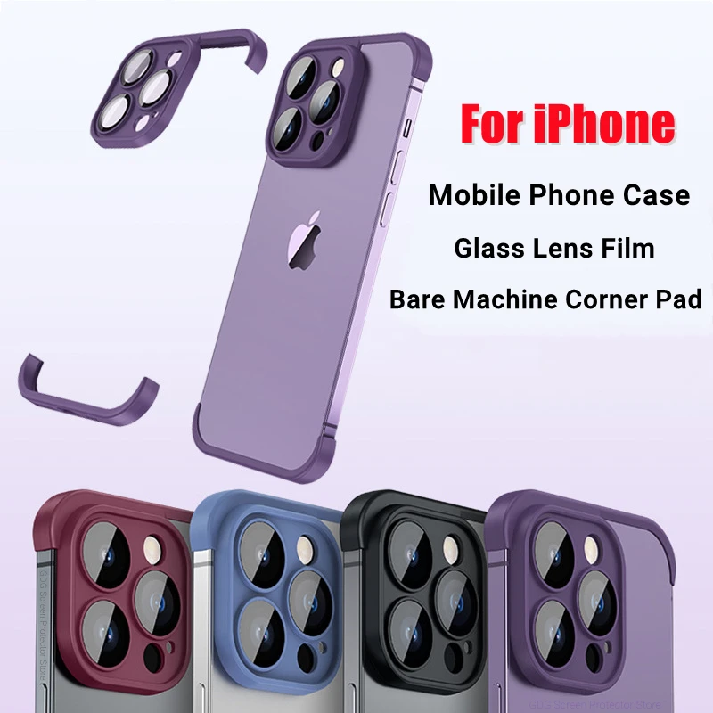Fashion Bare Machine Corner Pad Per Iphone 14 Pro Max 14 Plus Vetro Di Protezione Dell'Obiettivo Per Iphone 12 13 Pro Max Custodia Per Cellulare