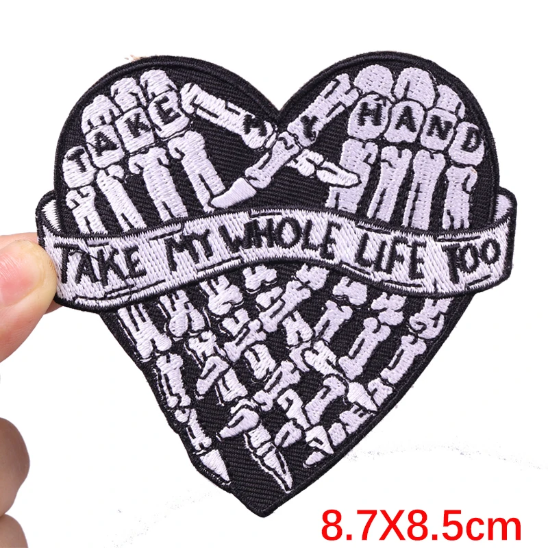 Punk Patch Rock Flamme Gestickte Patches Für Kleidung DIY Scary Schädel Eisen Auf Patches Für Kleidung Jacke Stickerei Patch Abzeichen – Detail 40